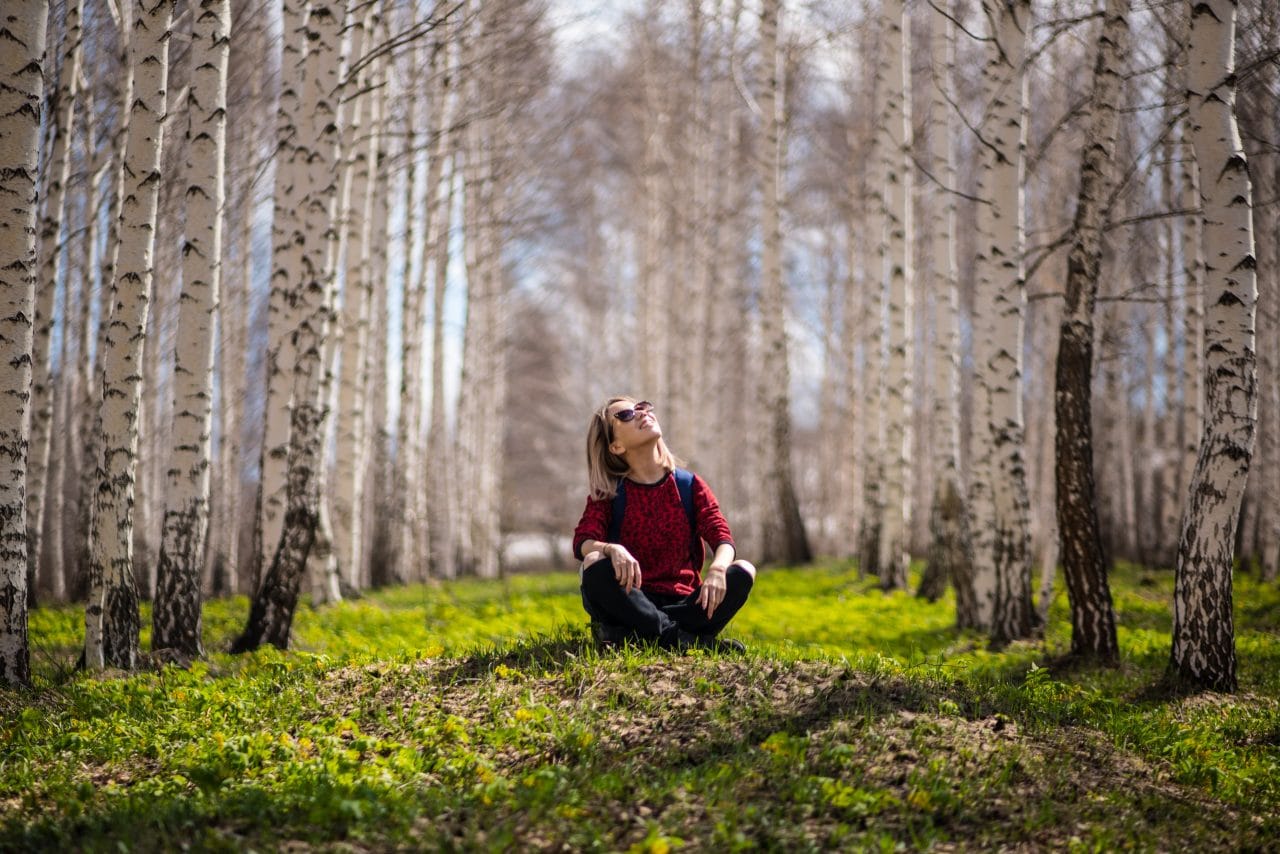 Woman out in nature.